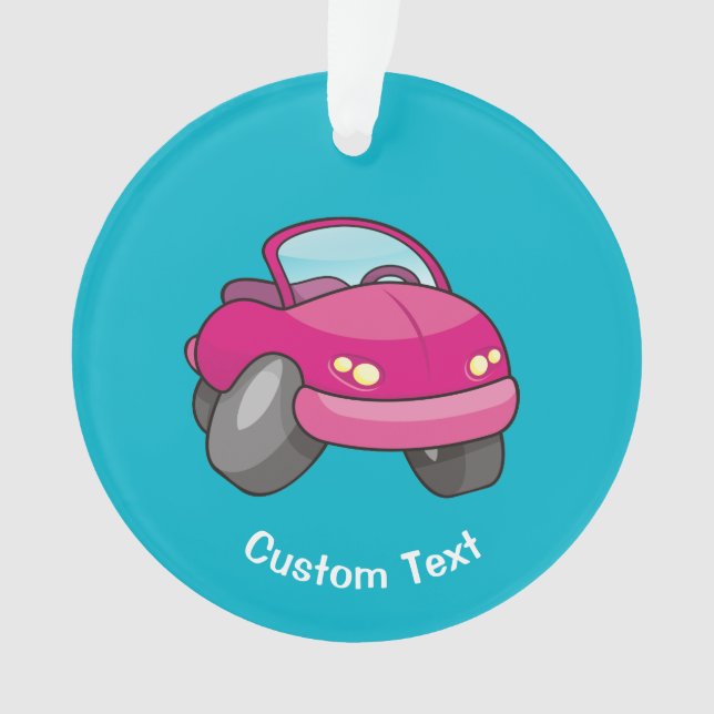 Pink Cartoon Car Ornament (Front)