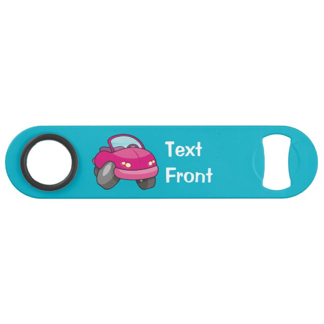 Pink Cartoon Car Speed Bottle Opener (Front (Horizontal))