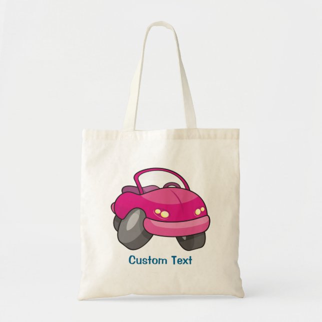 Pink Cartoon Car Tote Bag (Front)