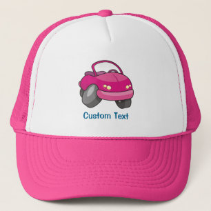 Pink Cartoon Car Trucker Hat