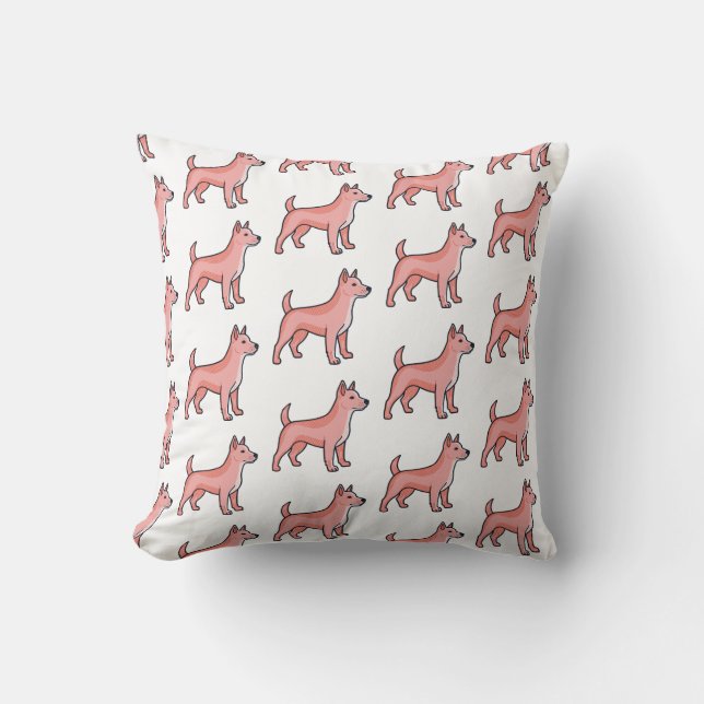 Pink Cartoon Dog Cushion (Front)