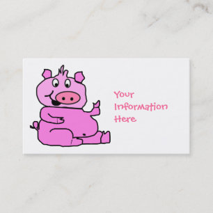 Pink Cartoon Pig Business Card