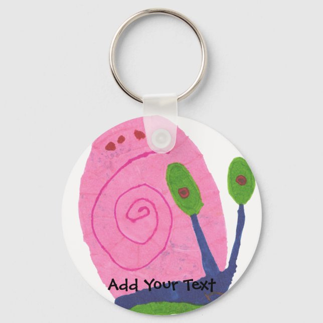 Pink Cartoon Snail Key Ring (Front)