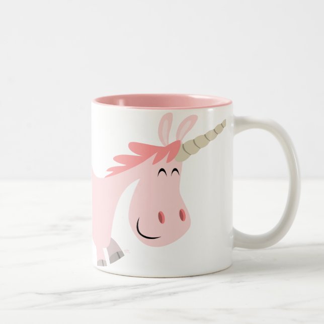 Pink Cartoon Unicorn  mug (Right)