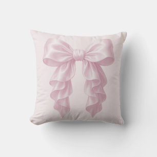 Pink Cascade Ruffle Bow Elegant Posh Girly Cushion