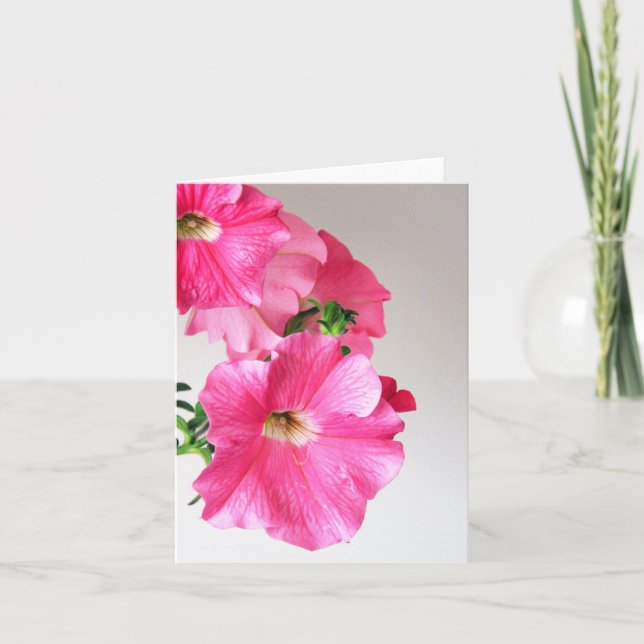 Pink Cascading Petunias Note Card (Front)