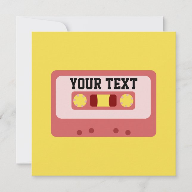Pink cassette invitation (Front)