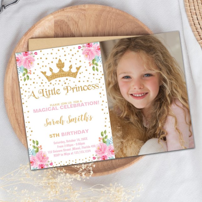 Pink Castle Editable Party Card (Princess Invitation, Princess Birthday Invitation)