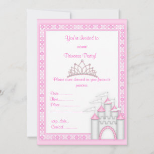 PINK CASTLE PRINCESS BIRTHDAY PARTY INVITATION