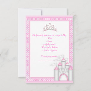 PINK CASTLE PRINCESS BIRTHDAY PARTY RSVP NEW CARD