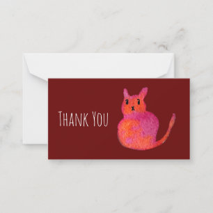 Pink cat funky cute kitty card