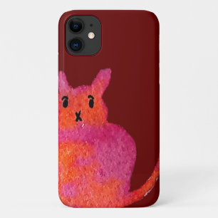 Pink cat funky cute kitty iPhone 11 case