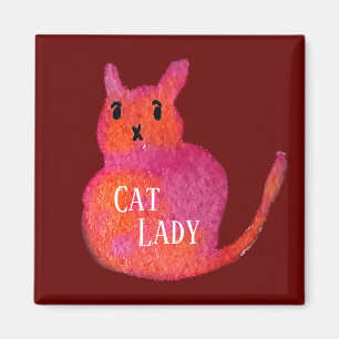 Pink cat funky cute kitty magnet