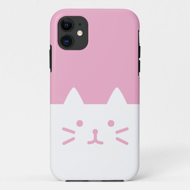 pink cat iphone case (Back)
