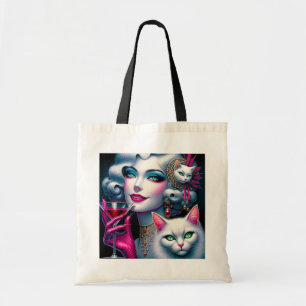 Pink Cat Lady Tote Bag