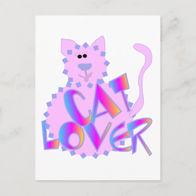 Pink Cat Lover Tshirts and Gifts Postcard (Front)