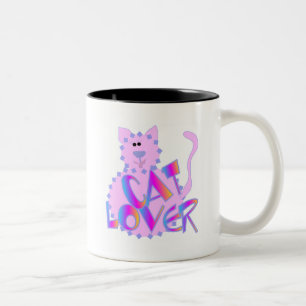 Pink Cat Lover Tshirts and Gifts Two-Tone Coffee Mug