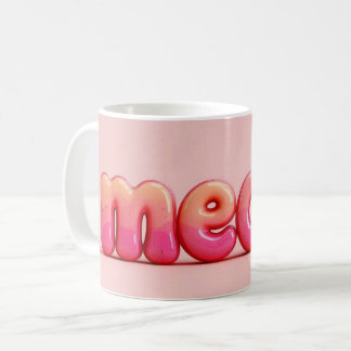 Pink Cat Meow Mug. Coffee Mug