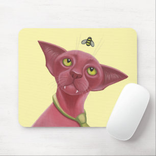Pink Cat Mouse Pad