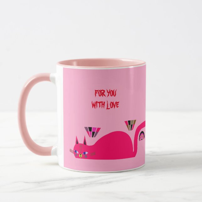 PINK CAT MUG BIRTHDAY PRESENT (Left)