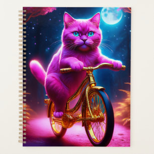 Pink Cat On A Golden Bicycle Scenic Path Planner