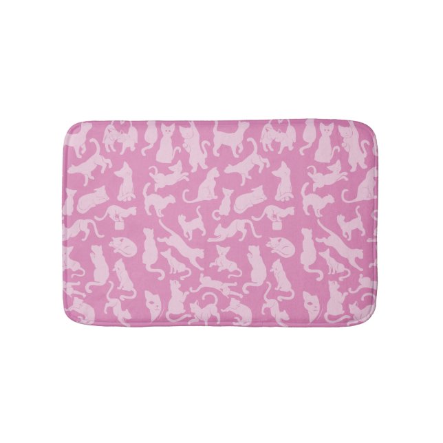 Pink Cat Pattern Bath Mat (Front)