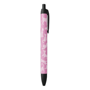 Pink Cat Pattern Black Ink Pen
