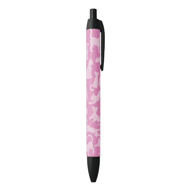 Pink Cat Pattern Black Ink Pen (Bottom (Vertical))