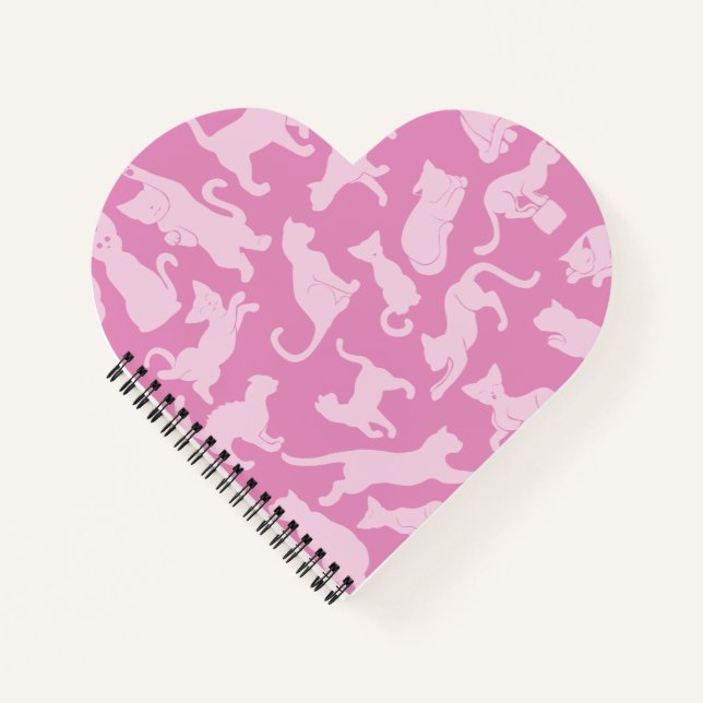 Pink Cat Pattern Notebook (Front)