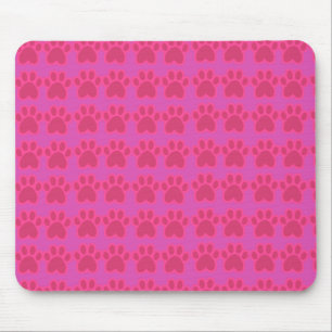 pink cat paw mouse pad