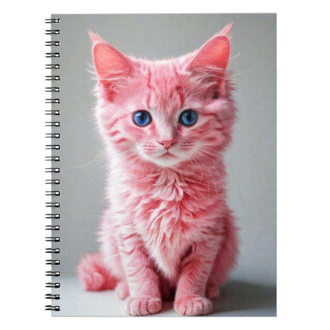 Pink Cat Photo Portrait Notebook (Front)