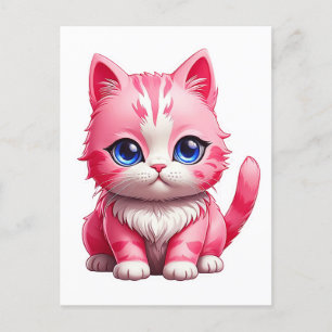Pink Cat Postcard