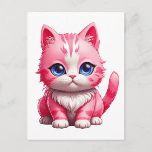 Pink Cat Postcard