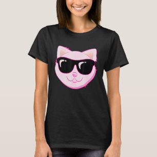 Pink Cat With Sunglasses T-Shirt