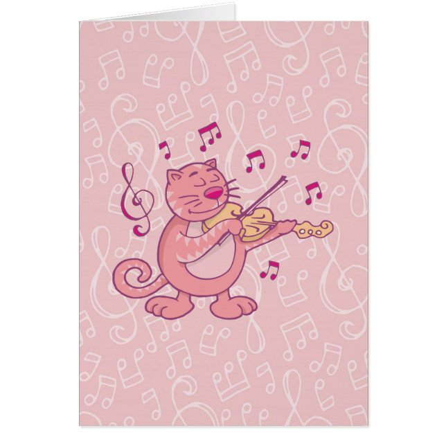 Pink Cat with Violin (Front)