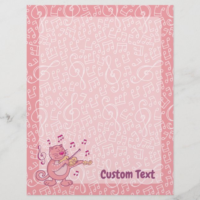Pink Cat with Violin (Front)