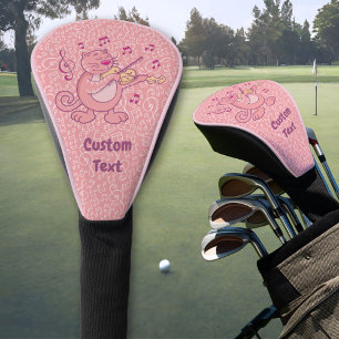 Pink Cat with Violin Golf Head Cover