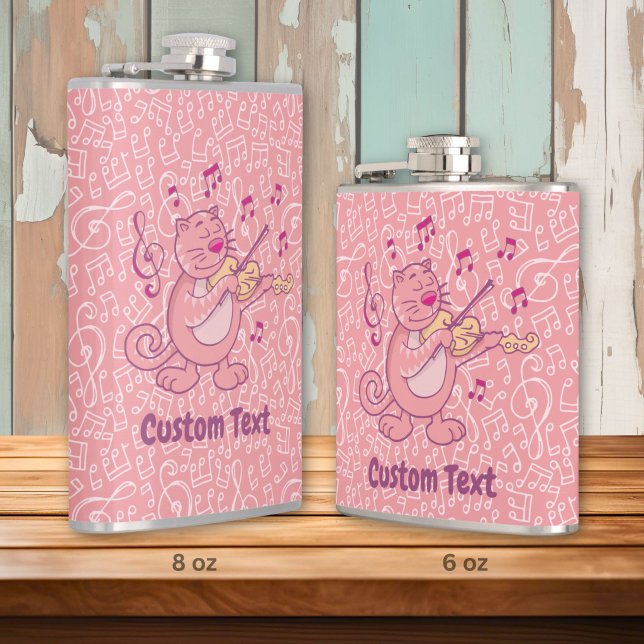 Pink Cat with Violin Hip Flask (Creator Uploaded)