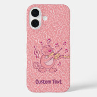 Pink Cat with Violin iPhone Case