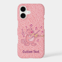 Pink Cat with Violin iPhone Case