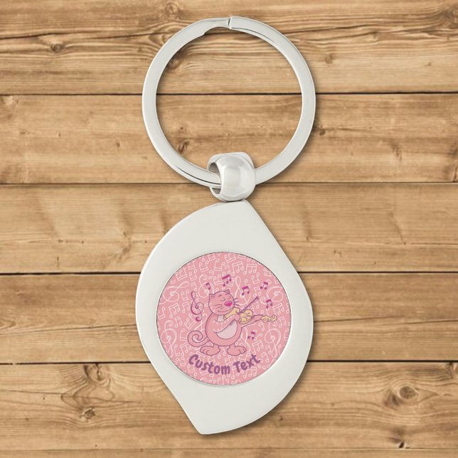 Pink Cat with Violin Keychain (Creator Uploaded)