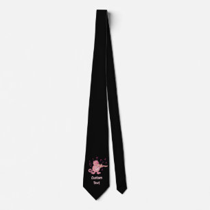 Pink Cat with Violin Neck Tie
