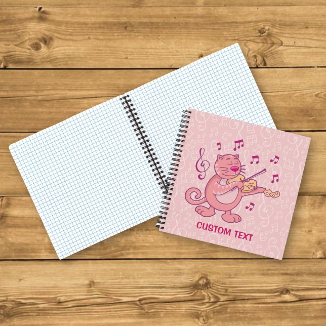 Pink Cat with Violin Notebook (Creator Uploaded)