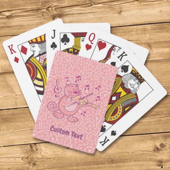 Pink Cat with Violin Playing Cards (Creator Uploaded)
