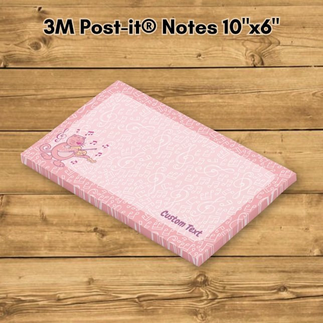 Pink Cat with Violin Post-it Notes (Creator Uploaded)