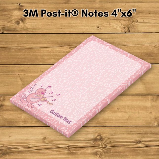 Pink Cat with Violin Post-it Notes (Creator Uploaded)