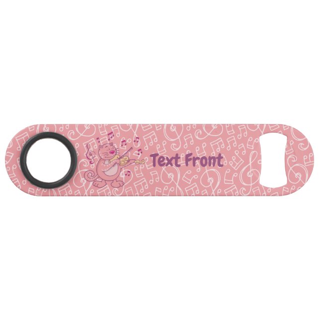 Pink Cat with Violin Speed Bottle Opener (Front (Horizontal))