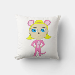 pink catgirl cushion