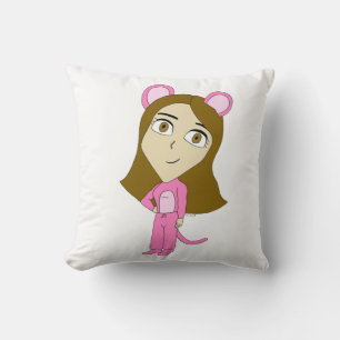 pink catgirl cushion
