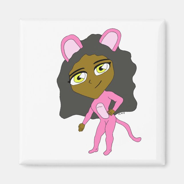 pink catgirl      magnet (Front)